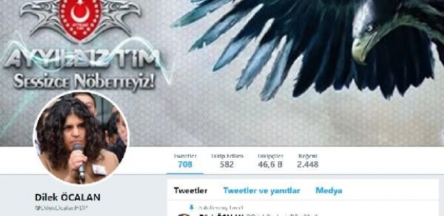 Abdullah Öcalan'ın yeğeni ve Milletvekili Dilek Öcalan'ın Twiter hesabını Ayyıldız Tim hackledi.